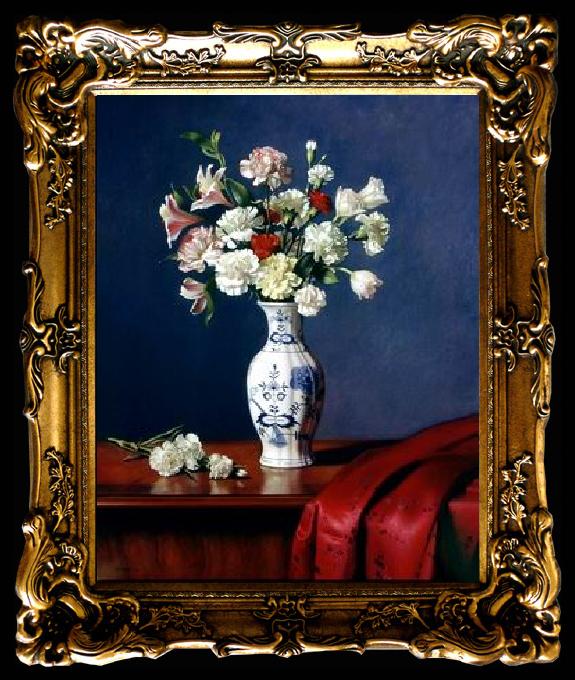 framed  unknow artist Still life floral, all kinds of reality flowers oil painting 02, Ta017